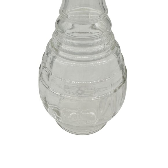 Vintage Clear Glass Decanter w Stopper Ribbed Elegant Design Tableware Barware - Picture 3 of 8